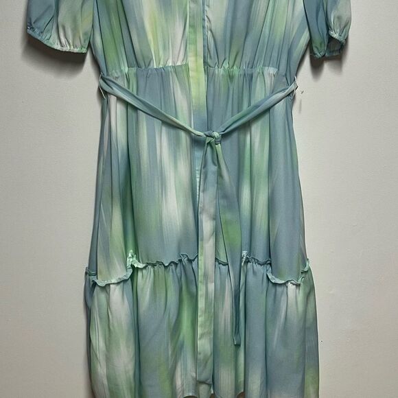 NWT Alex Marie Garden Bouquet water Color Dress in Sky / Mint Sz 14 - Picture 4 of 6